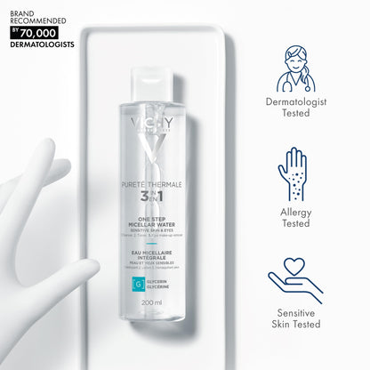 Imported no-rinse micellar water formula showcasing the 200ml product size