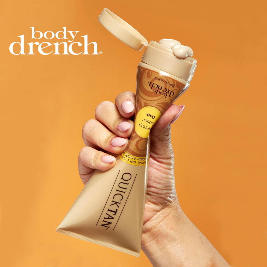 Body Drench sunless tanning lotion lifestyle application shot