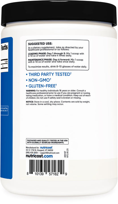 Scoop view of premium imported Nutricost Creatine powder for strength training