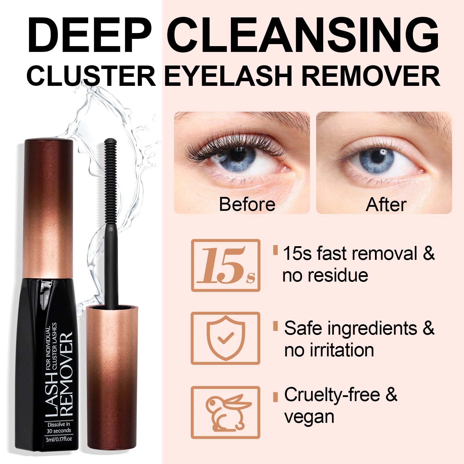 Before and after demonstration of cluster lash removal process safely