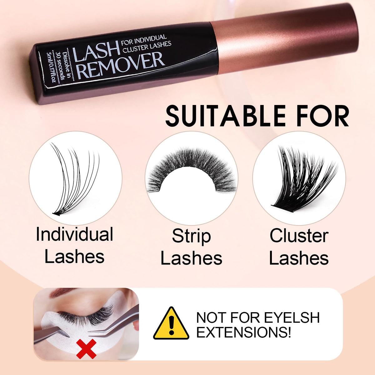 Miuffue five milliliters lash adhesive remover bottle side profile
