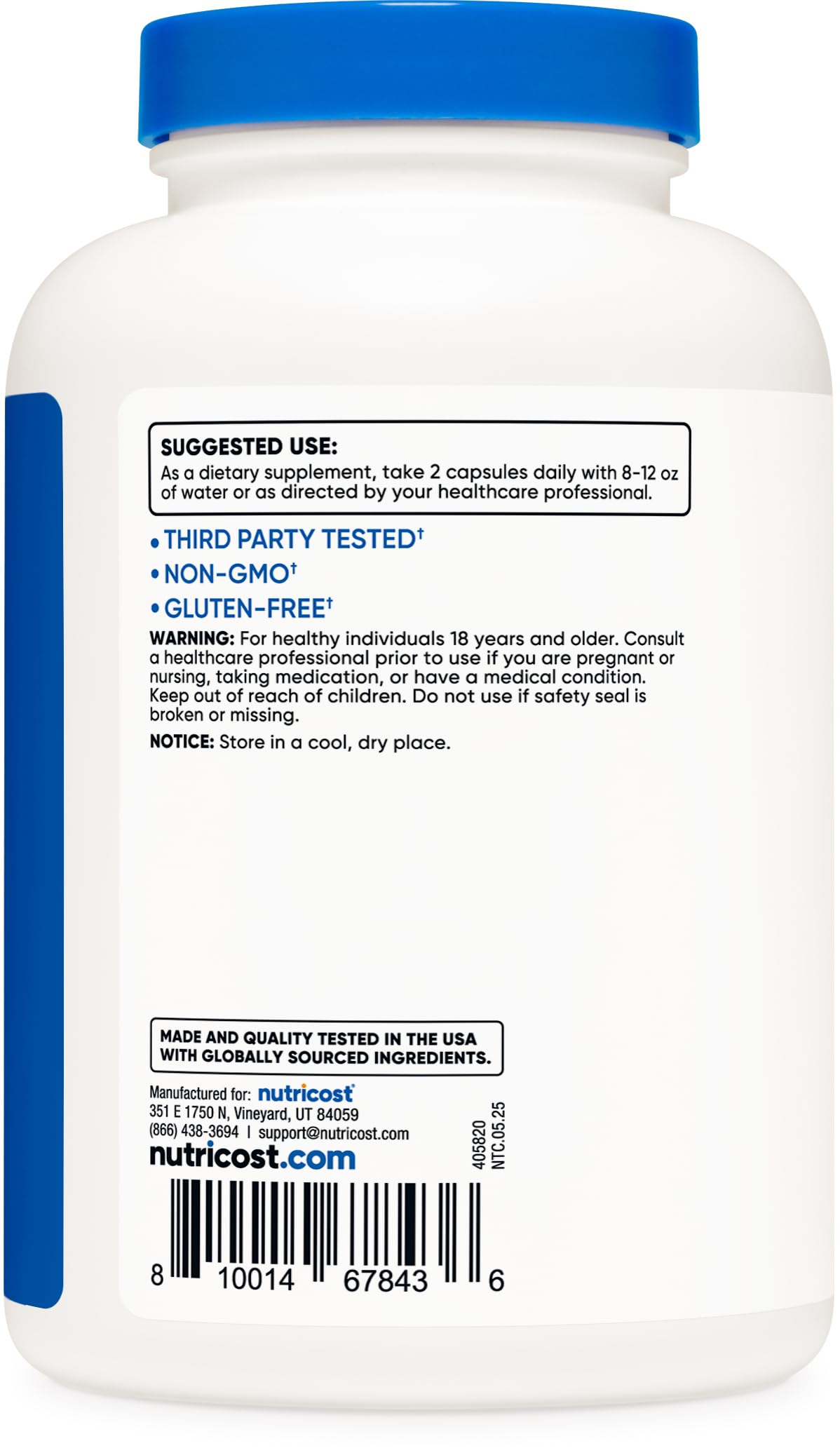 Nutricost performance support capsules packaging overview