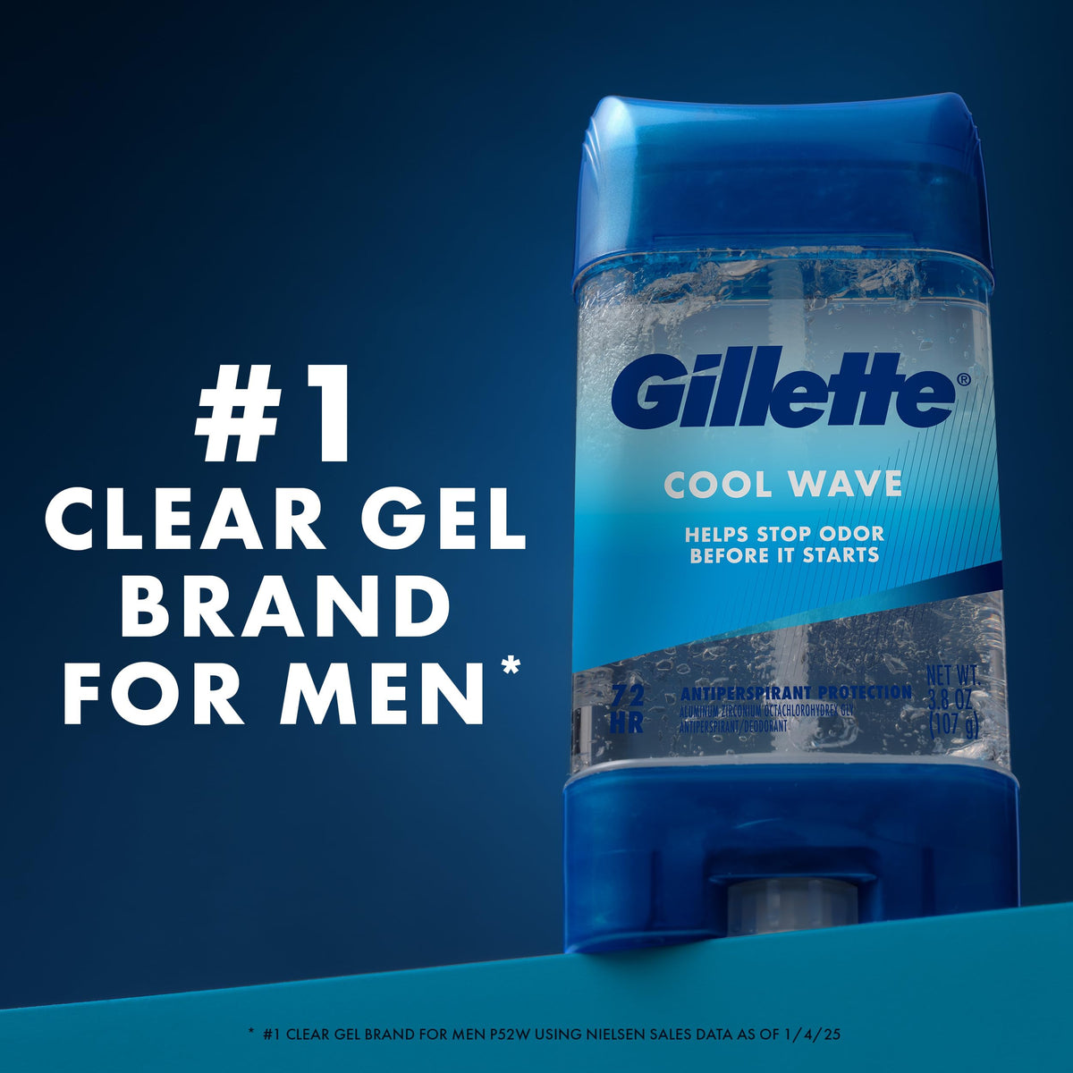 Gillette anti white mark technology clear gel stick close up