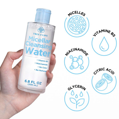 Hydrating micellar water 6.8 fluid ounces bottle for sensitive skin care