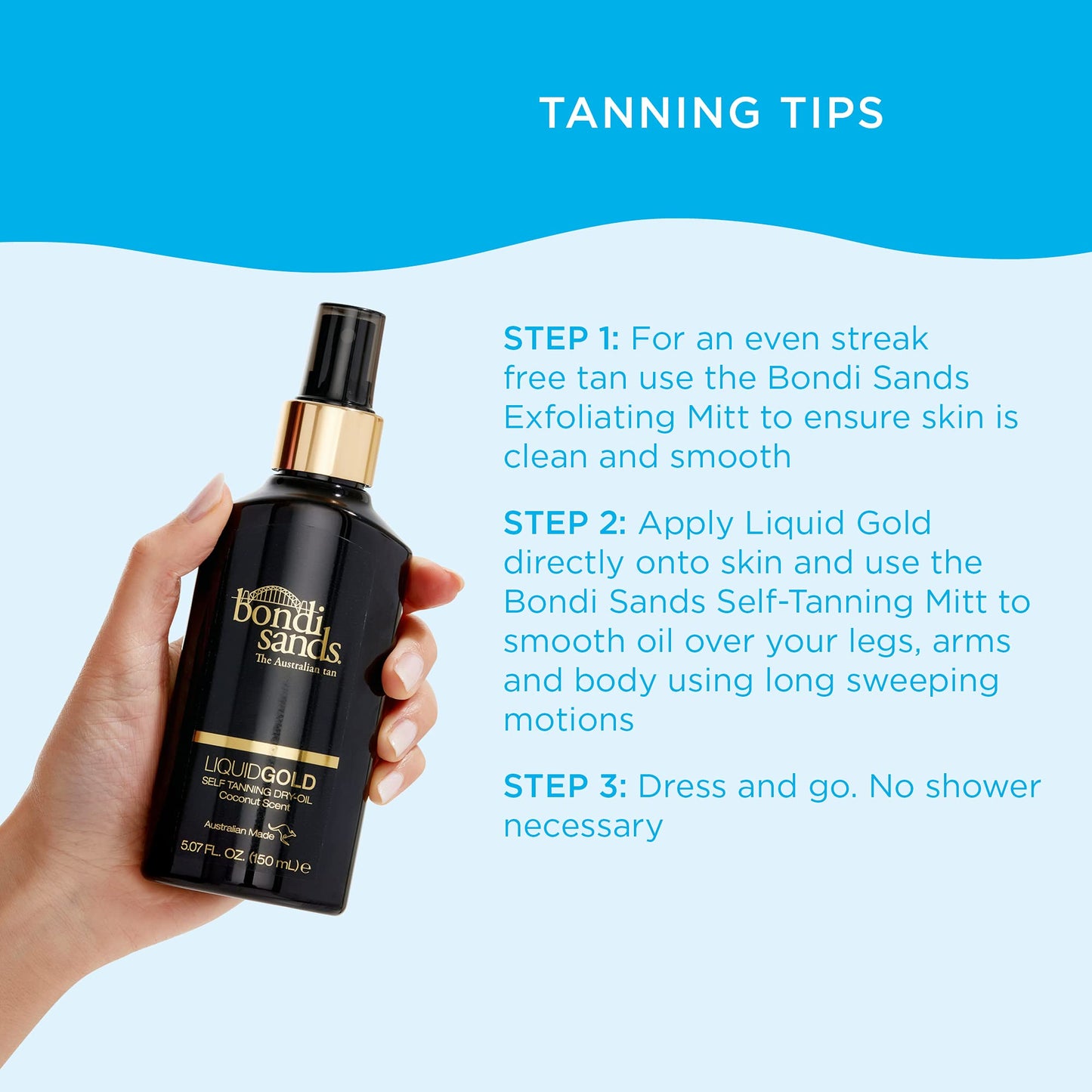 Bondi Sands tanning oil imported USA beauty product