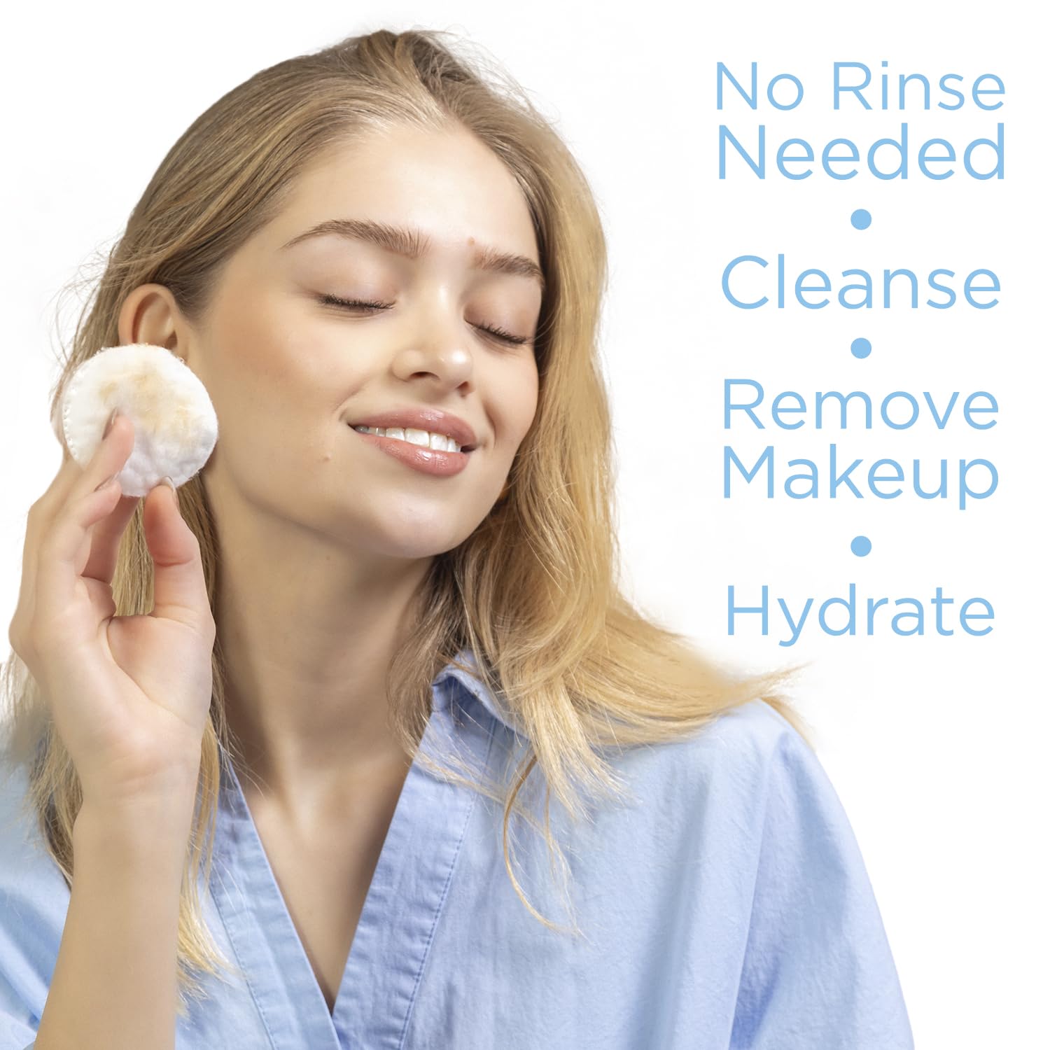 No rinse formula micellar water bottle demonstrating lightweight texture