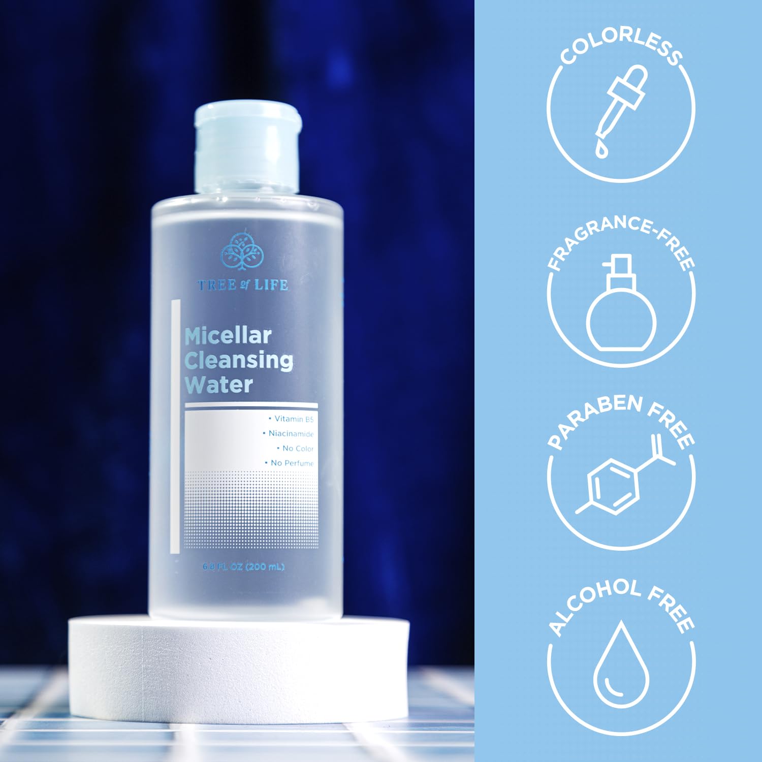 Unscented micellar cleansing water with vitamin b5 and glycerin packaging