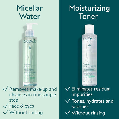 Caudalie Vinoclean Micellar Cleansing Water clarifying liquid consistency close up