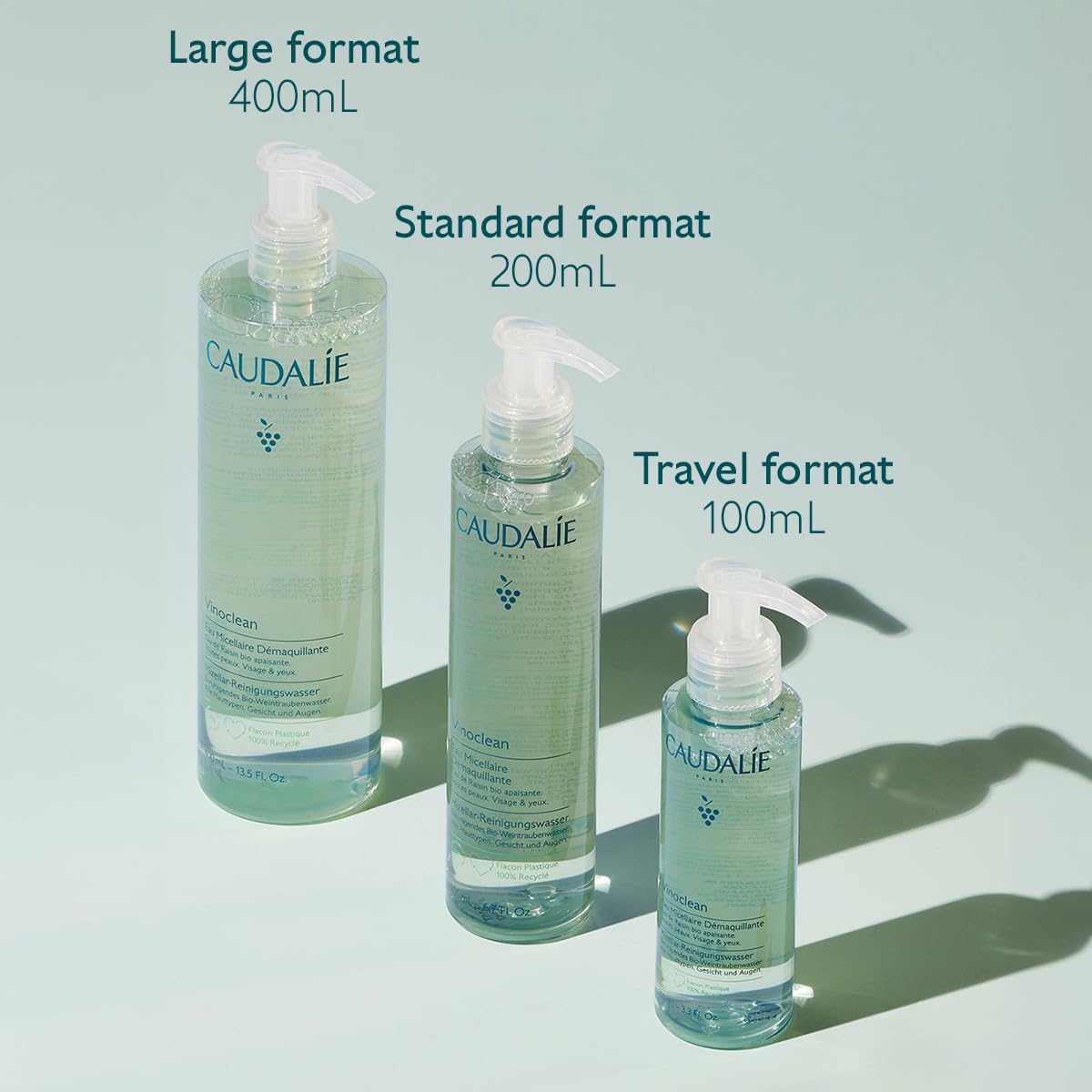 Caudalie Vinoclean Micellar Cleansing Water imported premium French skincare bottle