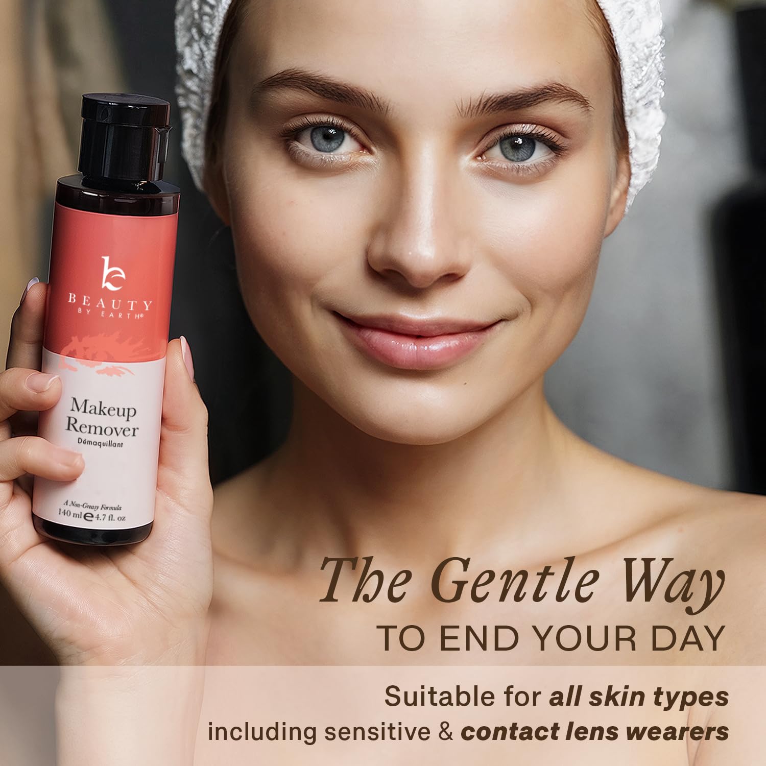 Vegan paraben free facial wash product packaging with 140ml fluid ounce details