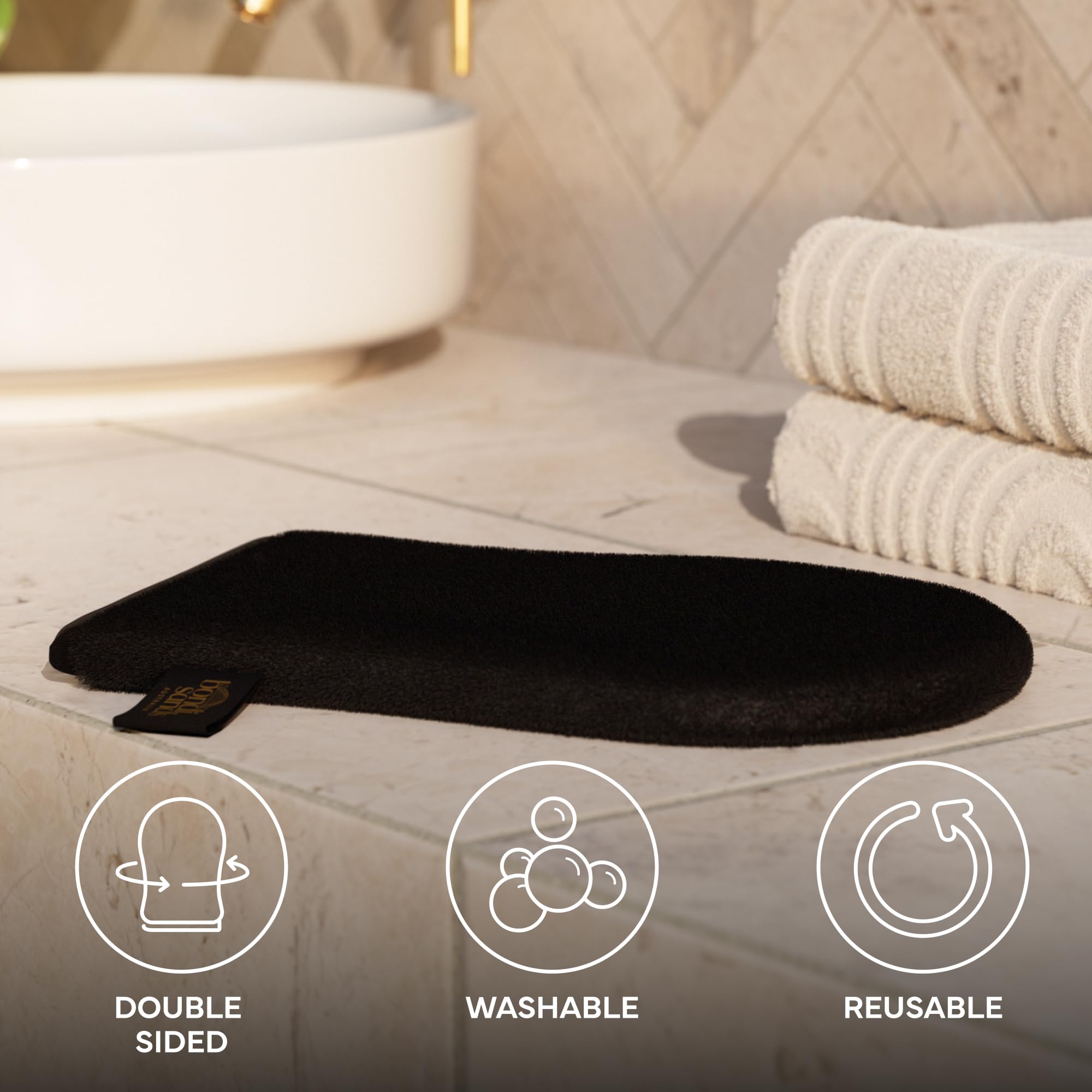 Bondi Sands tanning mitt showing the soft fabric surface