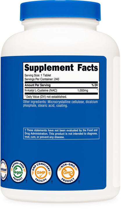 Close up of Nutricost non-GMO and gluten-free vegan wellness supplement packaging