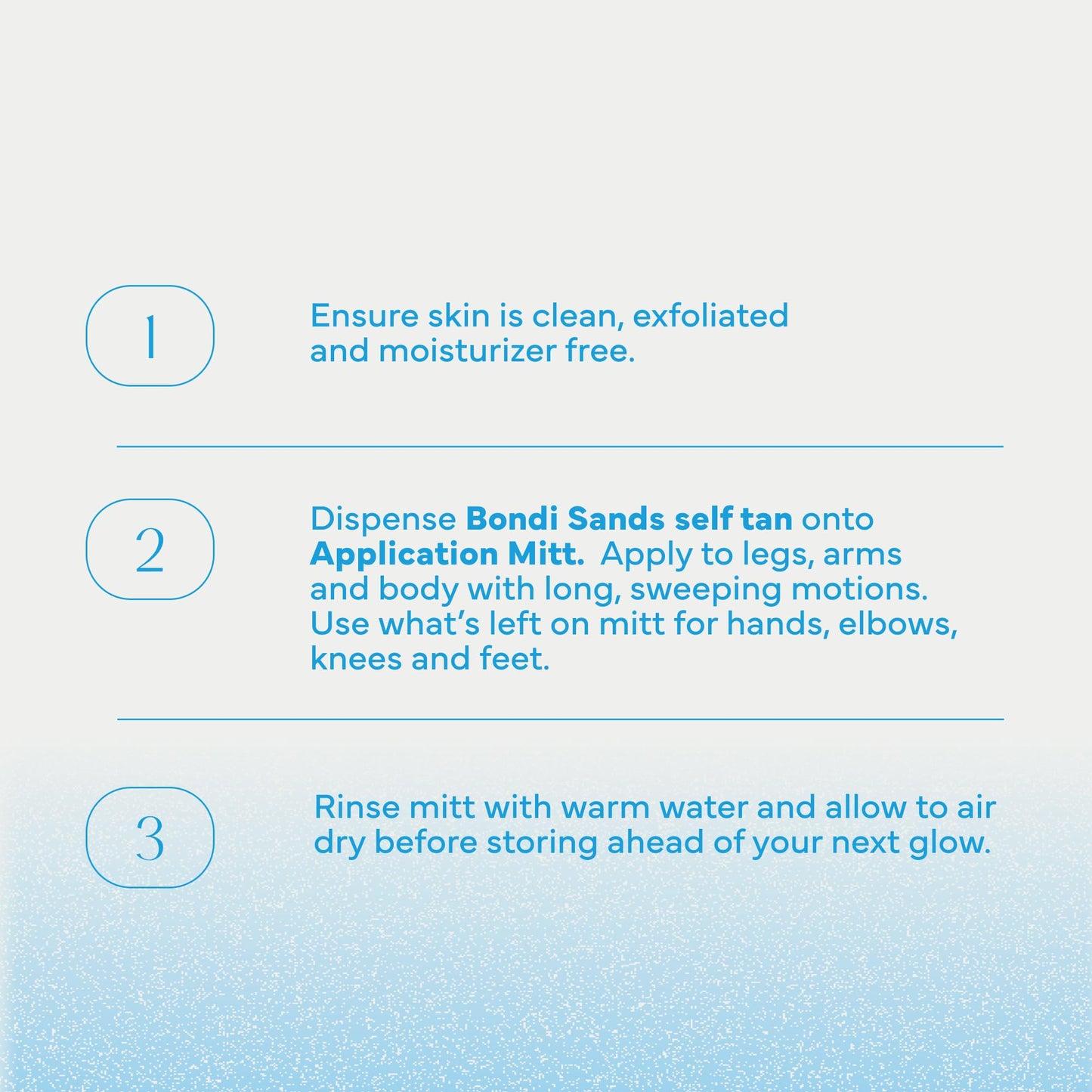 Applying self-tanner with Bondi Sands professional mitt