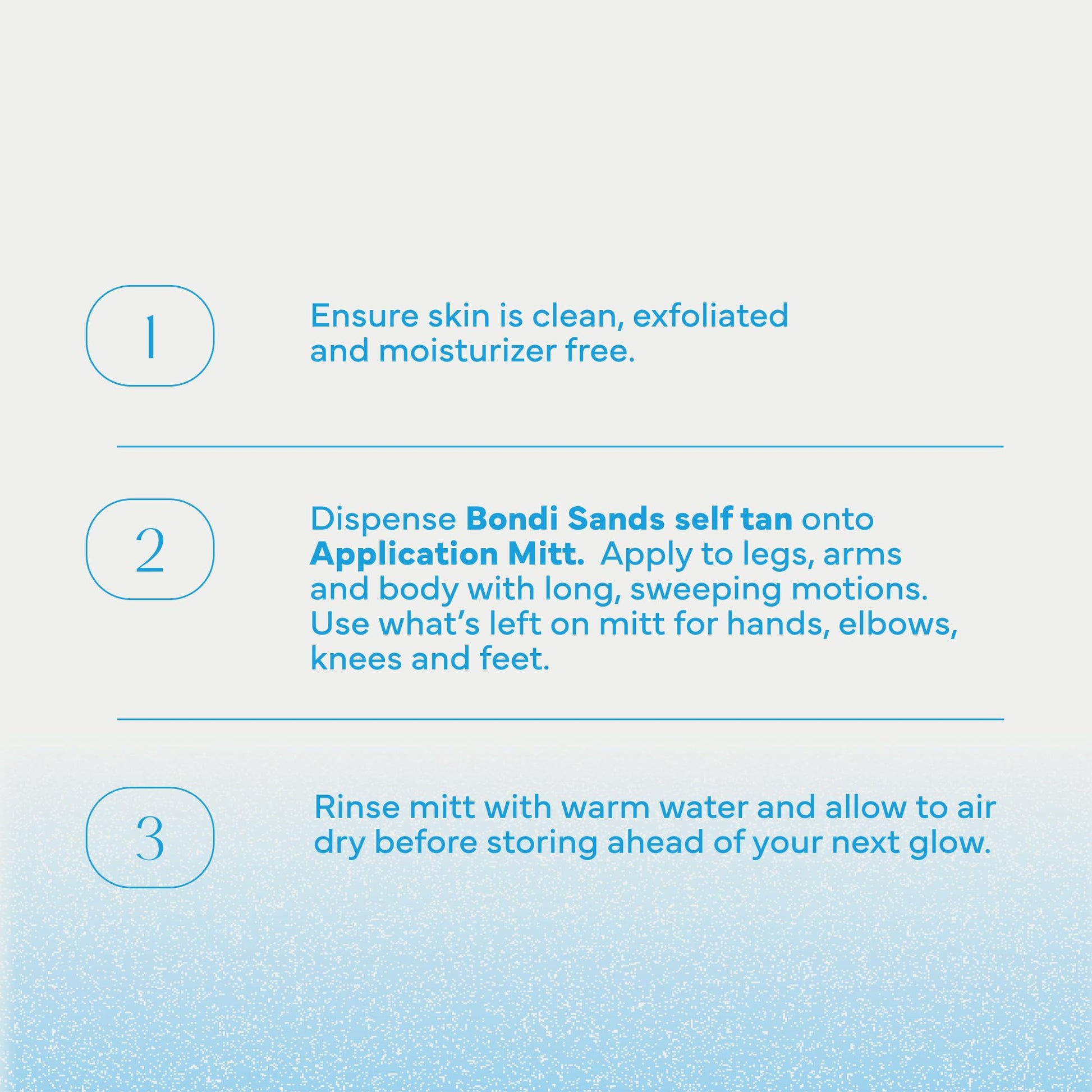 Applying self-tanner with Bondi Sands professional mitt