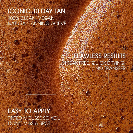 St. Tropez travel-sized bronzing mousse bottle with packaging details.