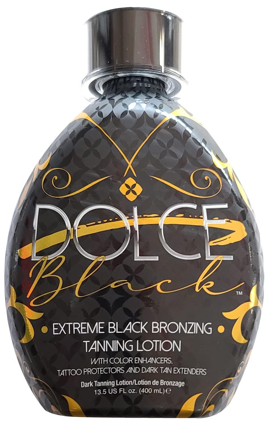 Dolce Black tanning lotion texture and application demonstration