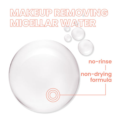 Back view of AvÃ¨ne micellar water bottle highlighting product directions and skincare benefits
