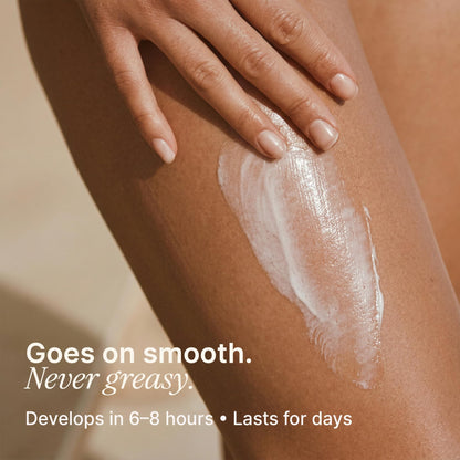 Beauty By Earth tanning lotion application demonstration