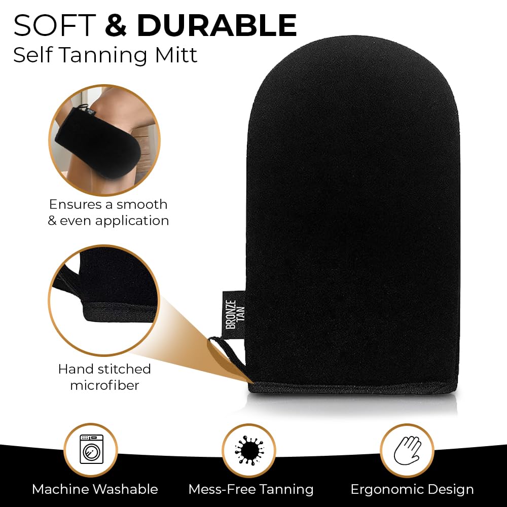 Existing Beauty tanning mitt demonstrating streak-free application
