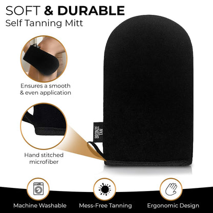 Existing Beauty tanning mitt demonstrating streak-free application