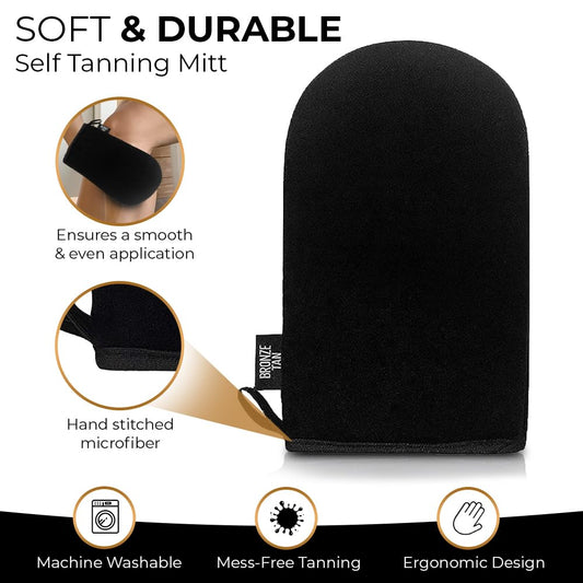 Existing Beauty tanning mitt demonstrating streak-free application
