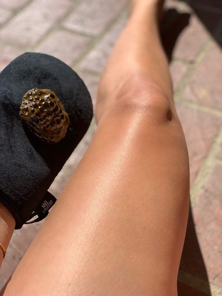 Existing Beauty tanning mitt being used with mousse