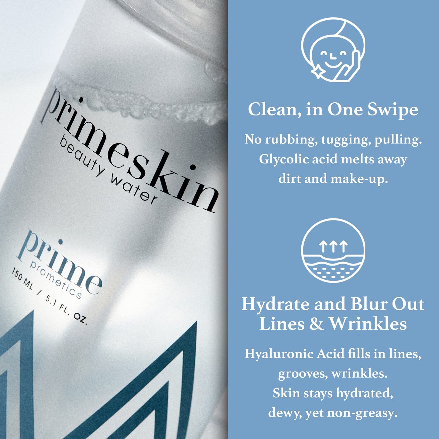 Hydrating micellar water cleanser by Prime Prometics for sensitive skin types