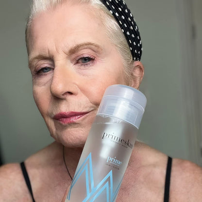 Close up of Prime Prometics pH balanced hypoallergenic makeup remover bottle