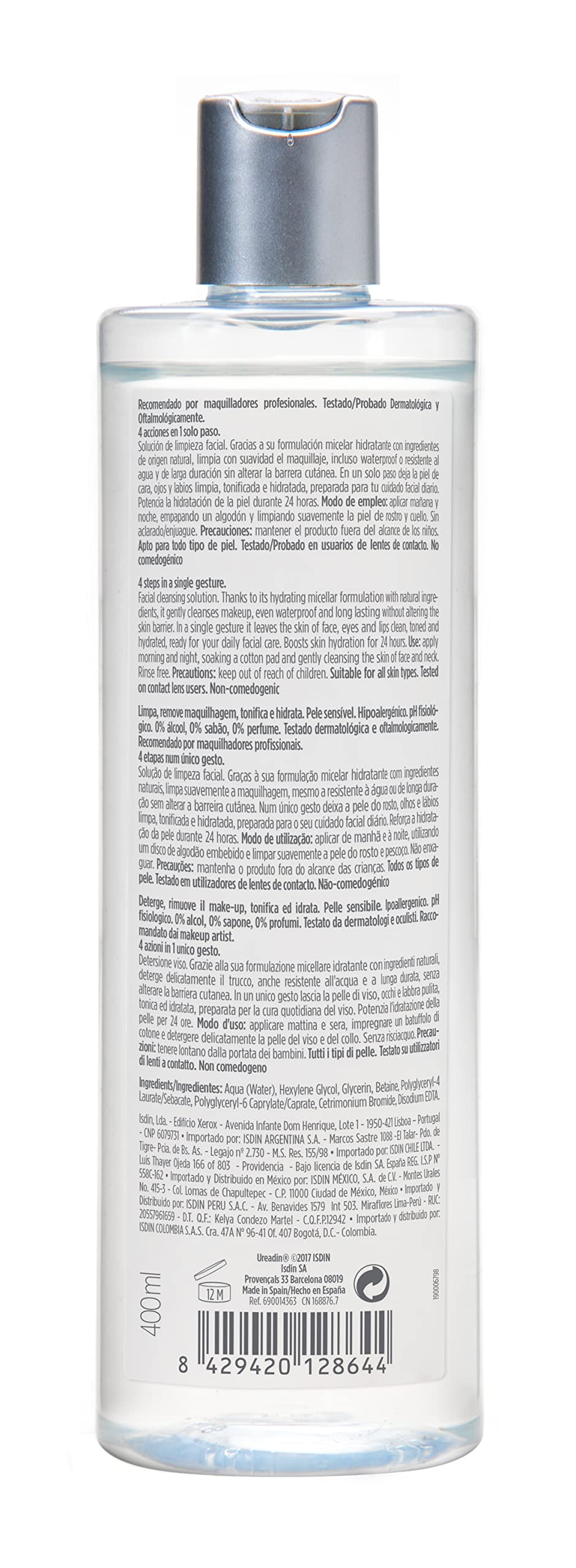 Imported ISDIN hydrating facial toner bottle ideal for sensitive and dehydrated skin types