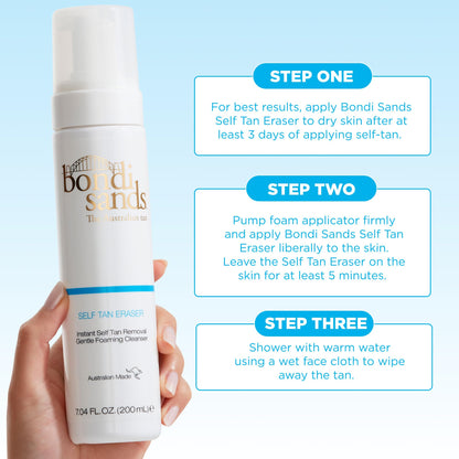 Bondi Sands Self Tan Eraser branding and logo detail