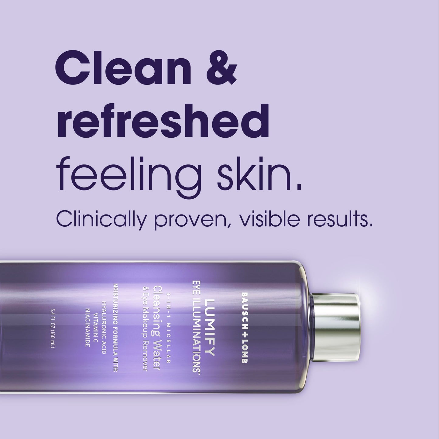 Hypoallergenic no rinse eye makeup remover for waterproof cosmetics