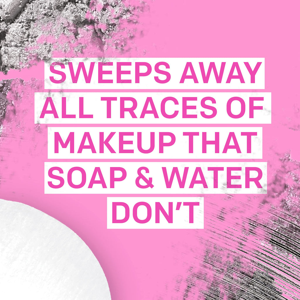 Almay oil free makeup remover liquid poured on cotton pad