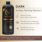 Norvell dark spray tan solution professional bottle back label details