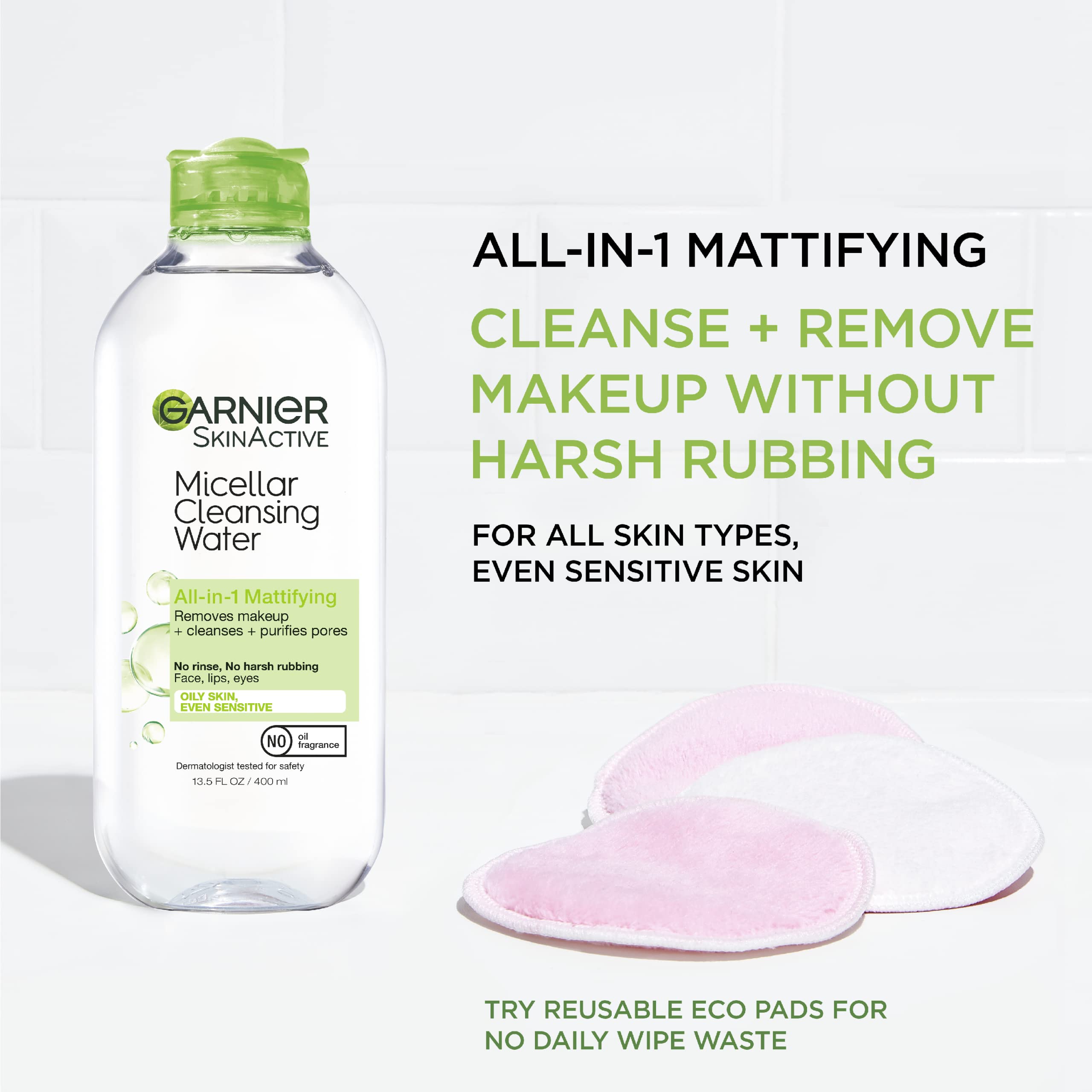 Garnier facial cleanser and makeup remover 13.5 fluid ounce packaging details