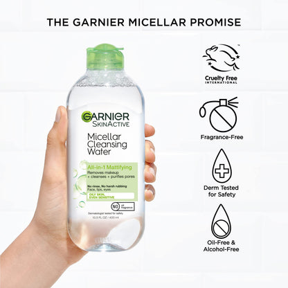 Authentic USA imported Garnier SkinActive micellar water clear bottle presentation