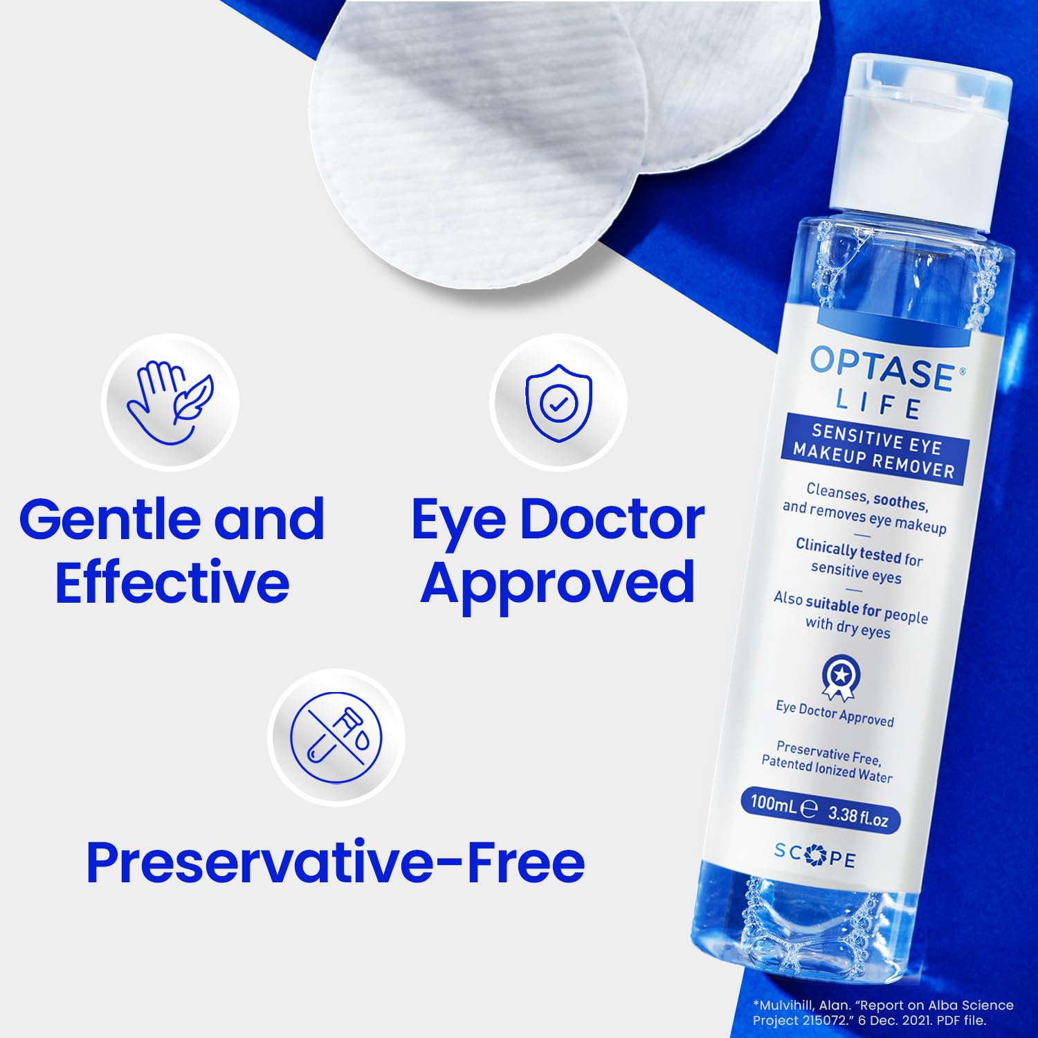 USA imported Optase Life makeup remover liquid solution for sensitive and dry eyes