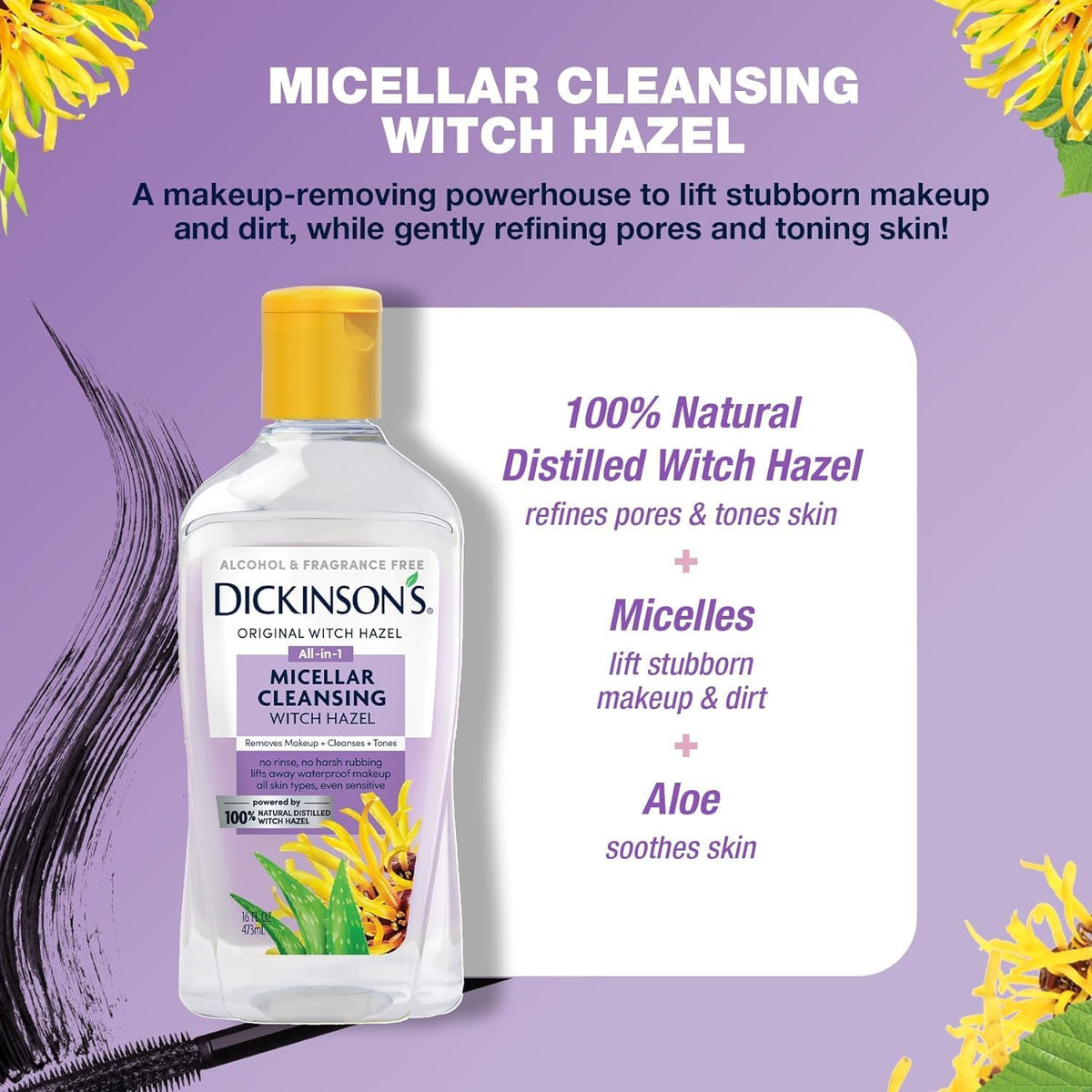 Yellow flip-top cap detail of Dickinson's facial cleanser