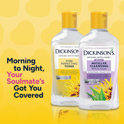 Dickinson's fragrance free micellar toner bottle back showing ingredients