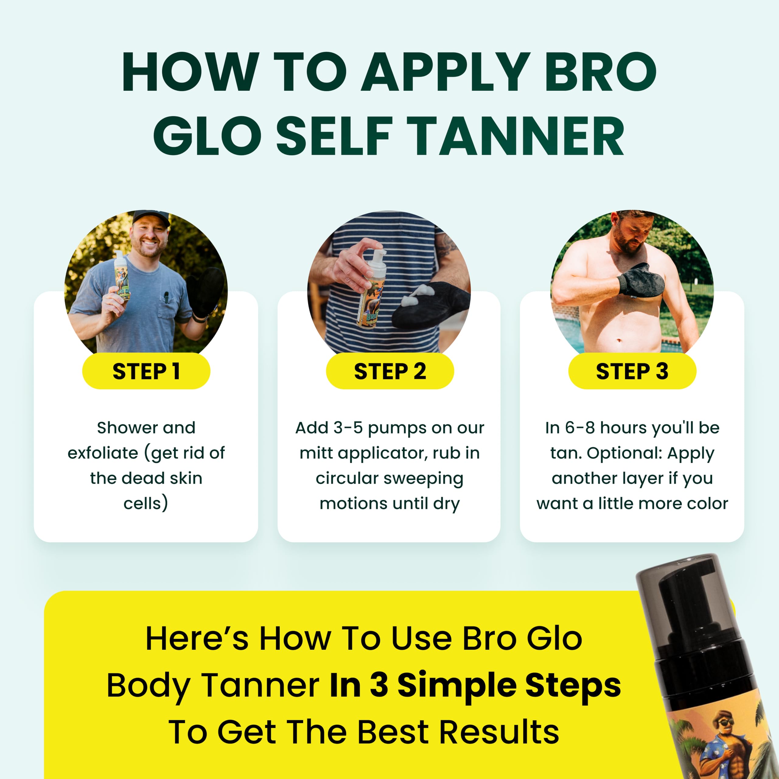 Bro Glo face and body self tanner foam