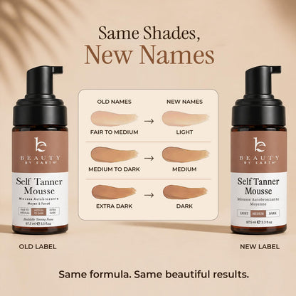 Group shot of Beauty By Earth self tanning kit components
