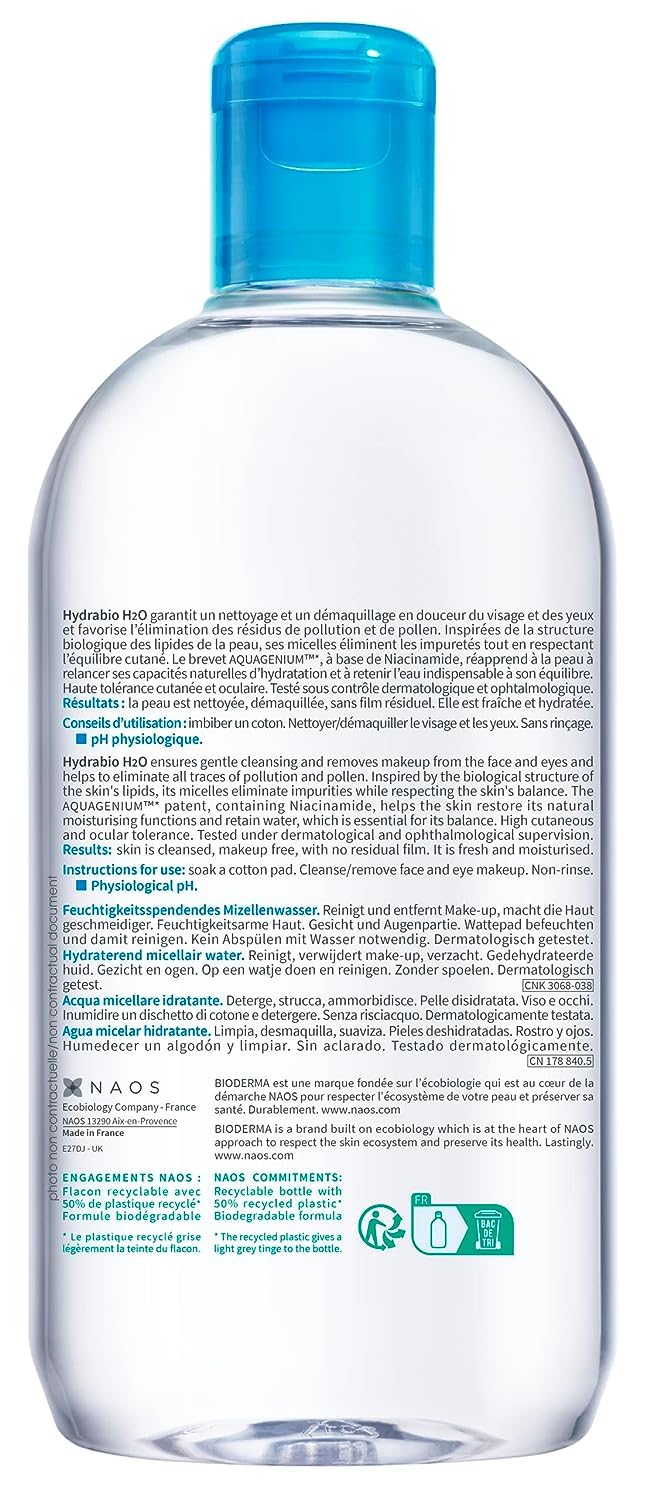 Bioderma Hydrabio moisturizing micellar water for dehydrated sensitive skin