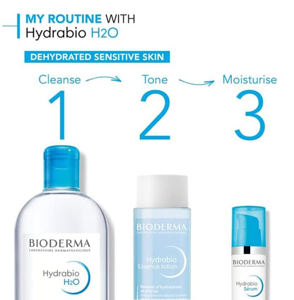 Back label of Bioderma Hydrabio H2O showing product ingredients