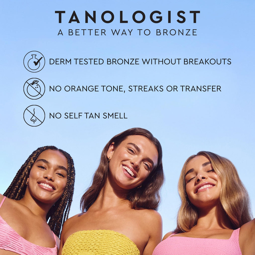 Tanologist tinted tanning foam applied on skin for demonstration