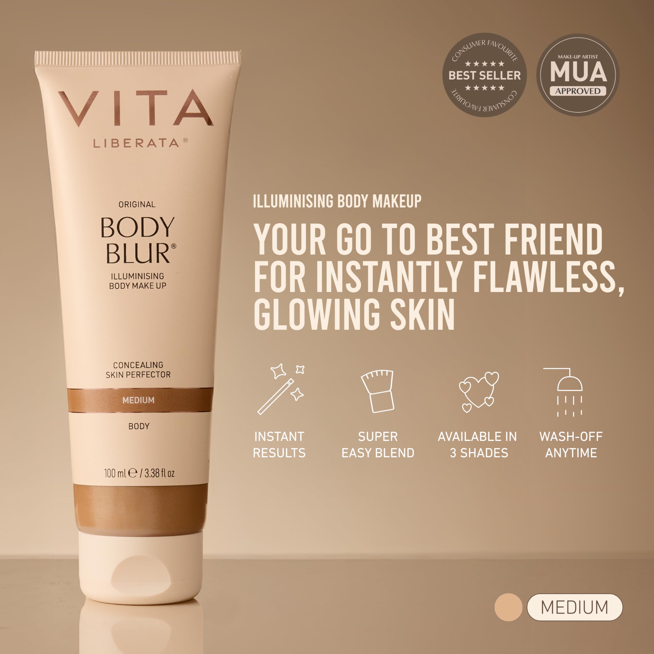 Vita Liberata Body Blur packaging showing product benefits and details