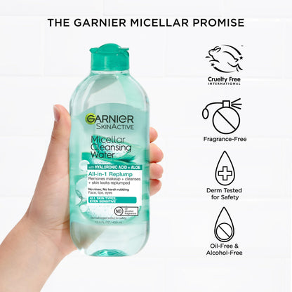 Clear liquid consistency of Garnier hyaluronic acid makeup remover