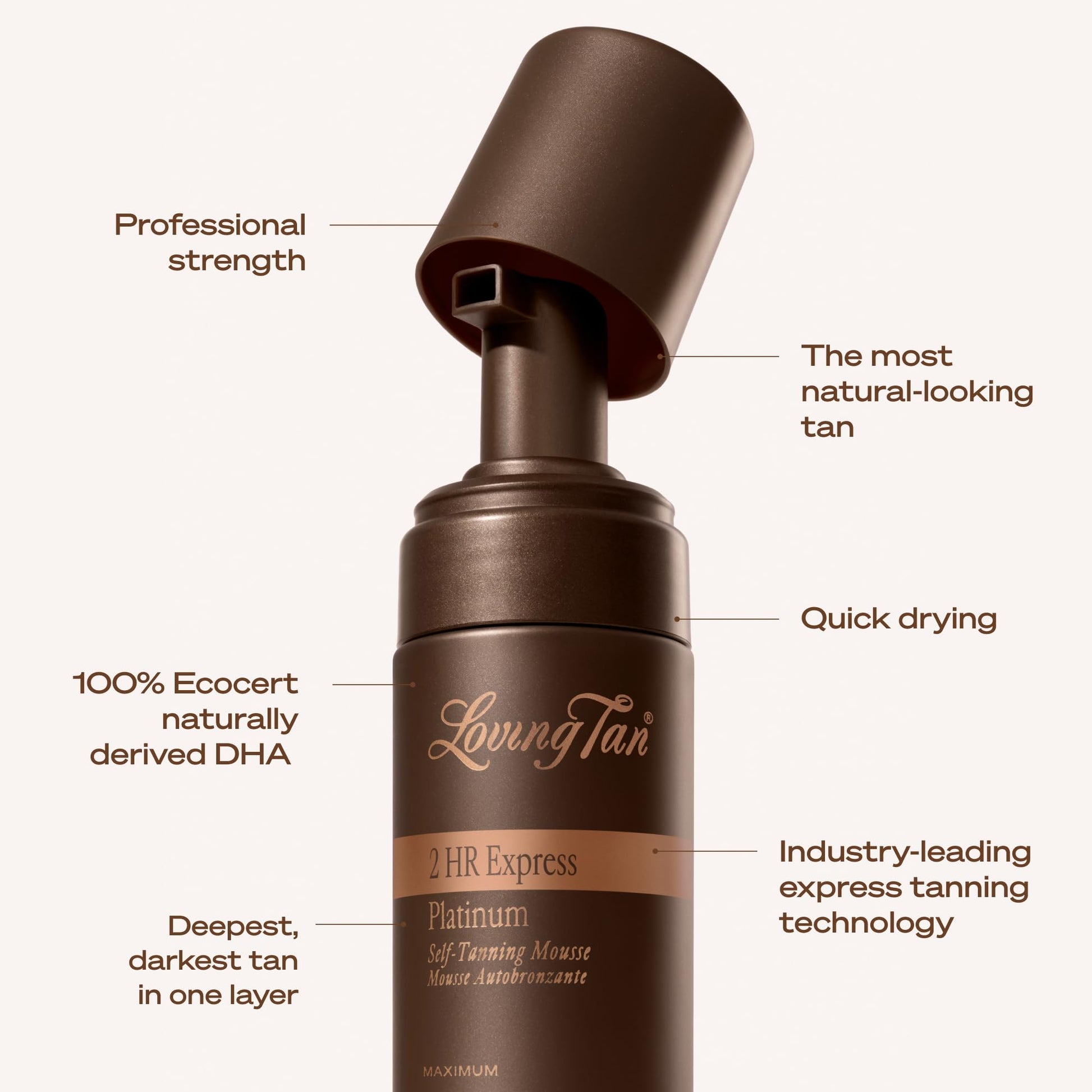 Loving Tan Platinum 4 Fluid Ounce bottle side profile