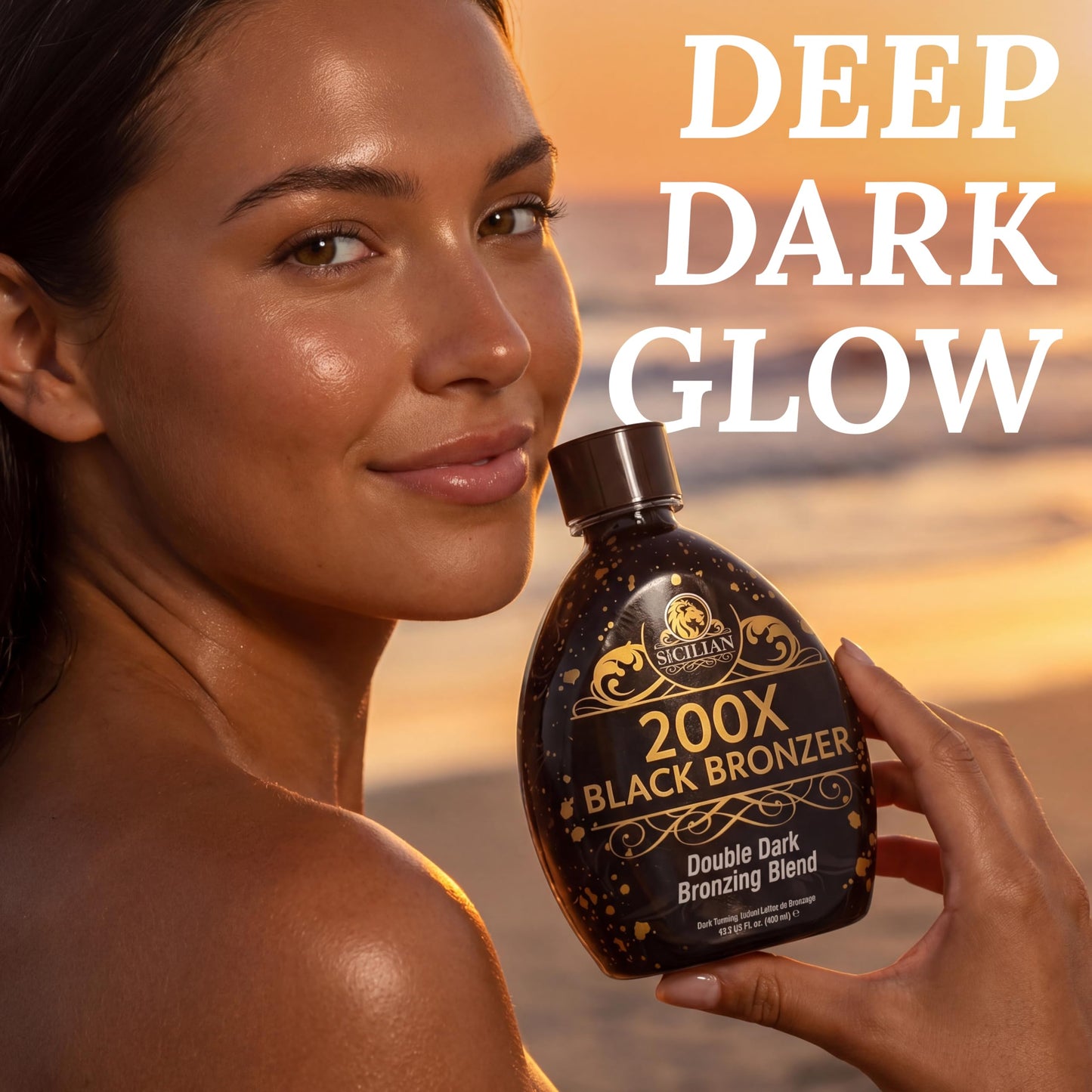 The Sicilian 200X Double Dark Black Bronzer branding and logo