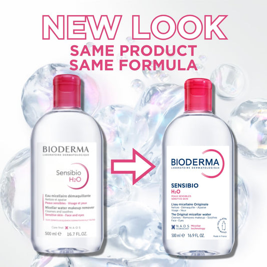 Dermatological face cleanser micellar water back label showing ingredients and directions