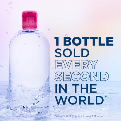 Premium 500ml liquid micellar cleanser bottle with secure transparent cap closure