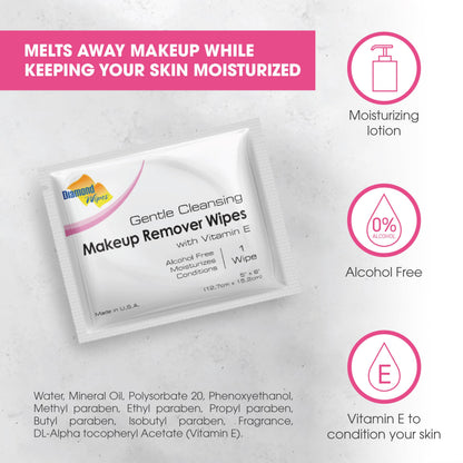 Diamond Wipes Vitamin E infused face wipes for waterproof makeup